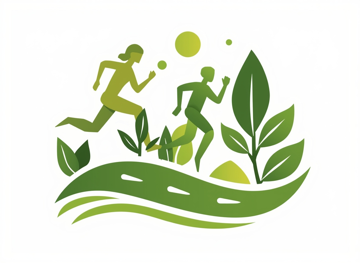 Stiliseret rute der symboliserer aktiv bevægelse med Quomlarebrix